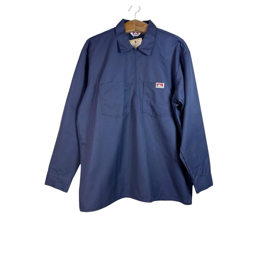 Ben Davis Men's Long Sleeve Shirt Regular Fit 1/2 Zip Blue Long Sleeve NWT XL